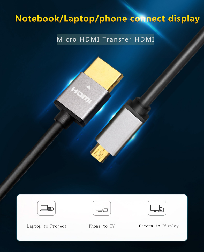 High Speed 60Hz 1080P 4K Micro  Hdmi To Hdmi Cable Cabo Kable Cabl 1M 1.5M Aoc Hdmi Cables
