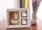 Wooden 3D Hand And Foot Casting Kits Photo Frame White Baby Shower Gifts