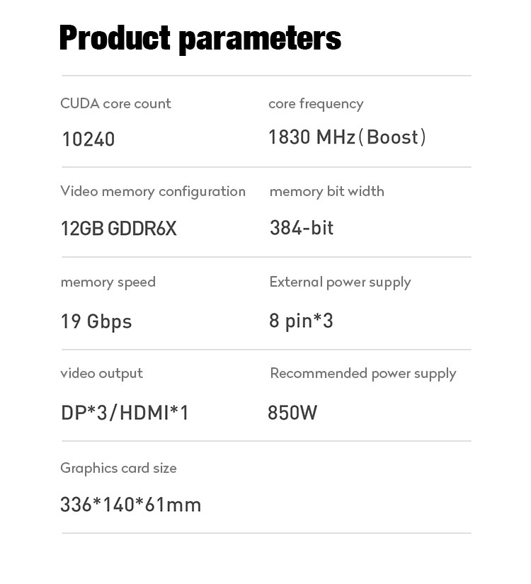 Smart Learning Computert Graphics Card GeForce RTX 3080 Ti SUPRIM X 12G