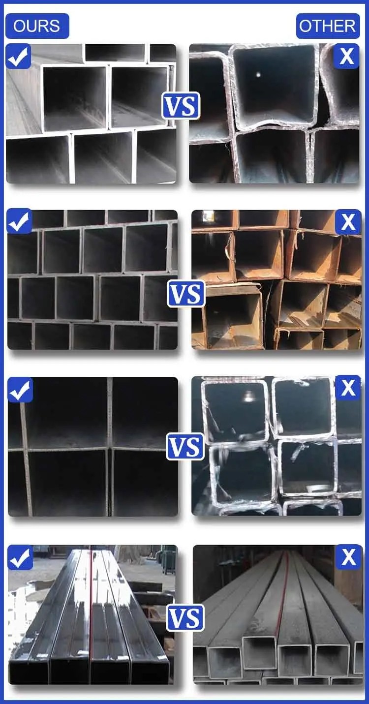 API EMT Black Mild Seamless Square Steel Pipe ASTM A106 JIS G3454
