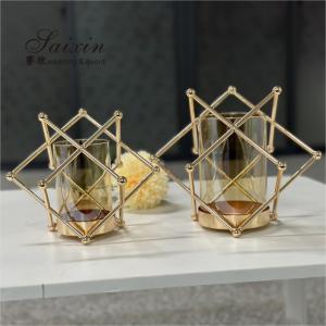 China Wholesale wedding centerpieces single gold candle holder for event decor wholesale