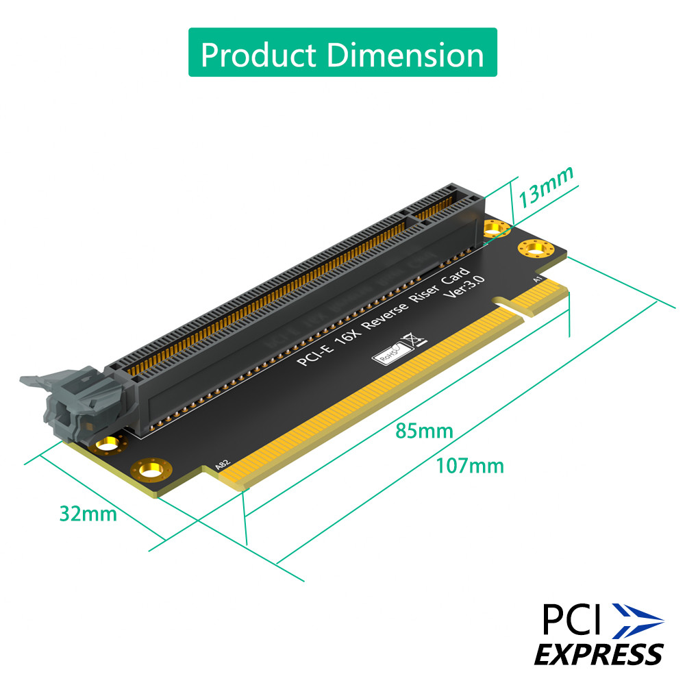 Reverse PCI-E 16X 3.0 express PCI-E 90 Degree Male To Female Riser Card