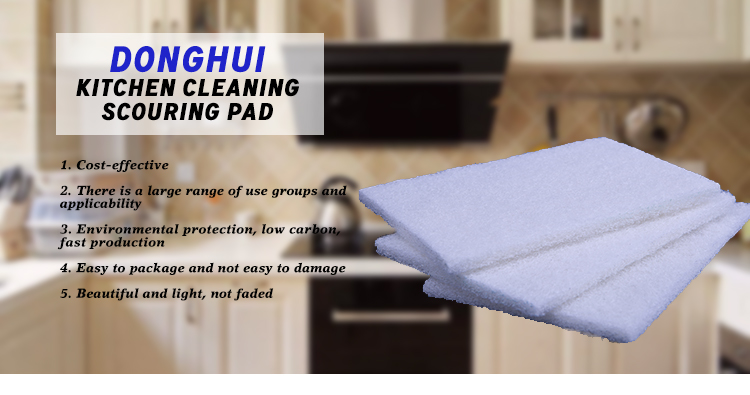 Non Scratch Cleaning Scouring Pad Abrasive Scouring Pad White Square 15*10*0.8cm