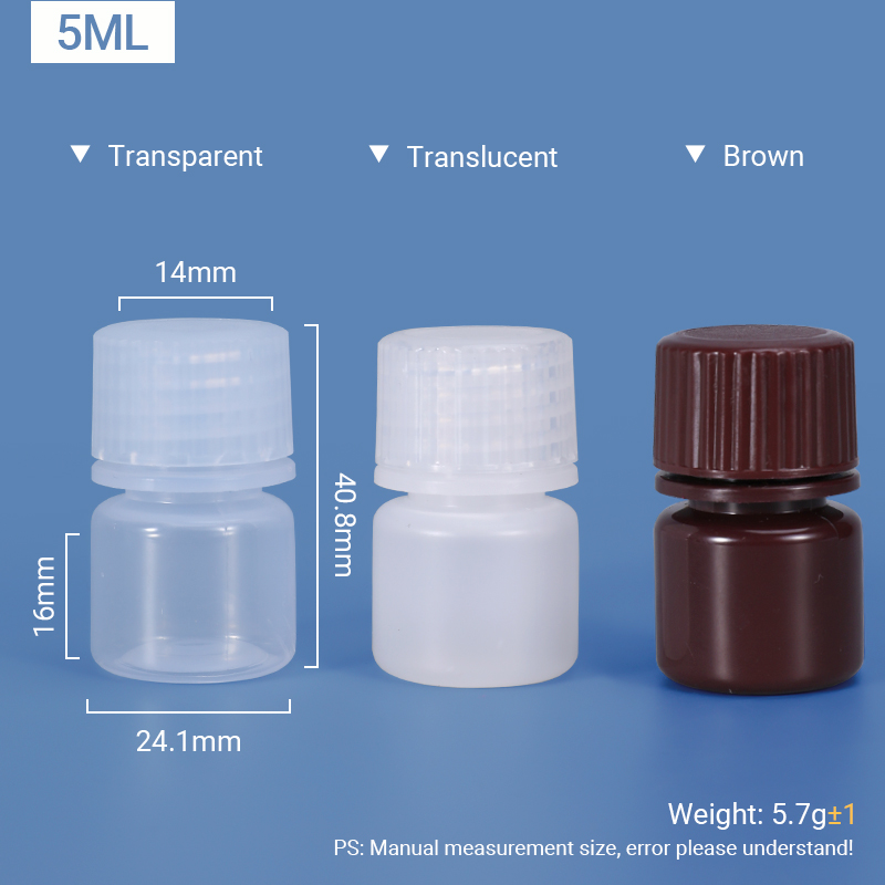 15ml UMETASS PP Leakproof Transparent Brown Plastic Reagent Bottle Customized