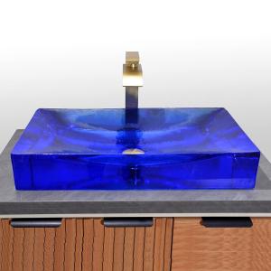China Glazed Rectangular Bathroom Wash Basins Countertop Mounted wholesale