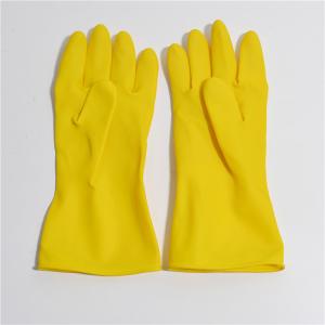 China Reusable Flocklined Kitchen Rubber Gloves anti-Chemicals Household rubber gloves wholesale