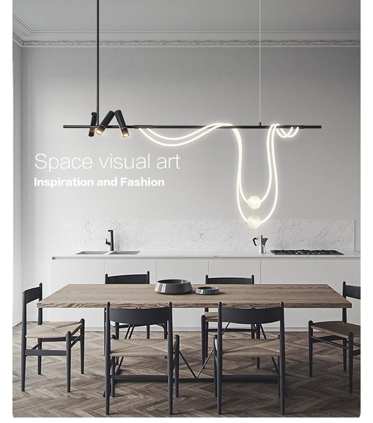 Nordic Designer Long Arc Lamp Spotlight chandelier dining room Bar Minimalism Chandelier(WH-MI-391)