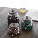 Borosilicate Stripe Glass Storage Jars Kitchen Storage Glass Tea Canister