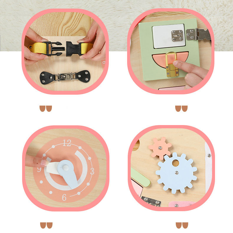 Beech Wood Busy Board Montessori Wall Game Board Toy for Kids Memory and Thinking Training