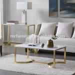 High quality hotel Madison Park Antonio Marble Table Stainless Steel Coffee Side