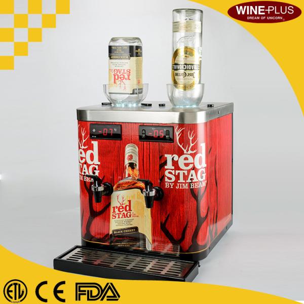 Powder Coated Chilled Shot Dispenser in black color with Decorative Colorful