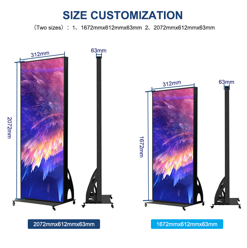 Flooring Standing Move Smart Digital Video Advertising Screen Outdoor P2.5