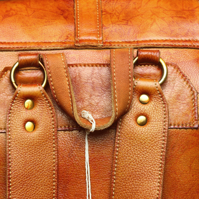 Vegetable Tanned Genuine Leather Backpack
