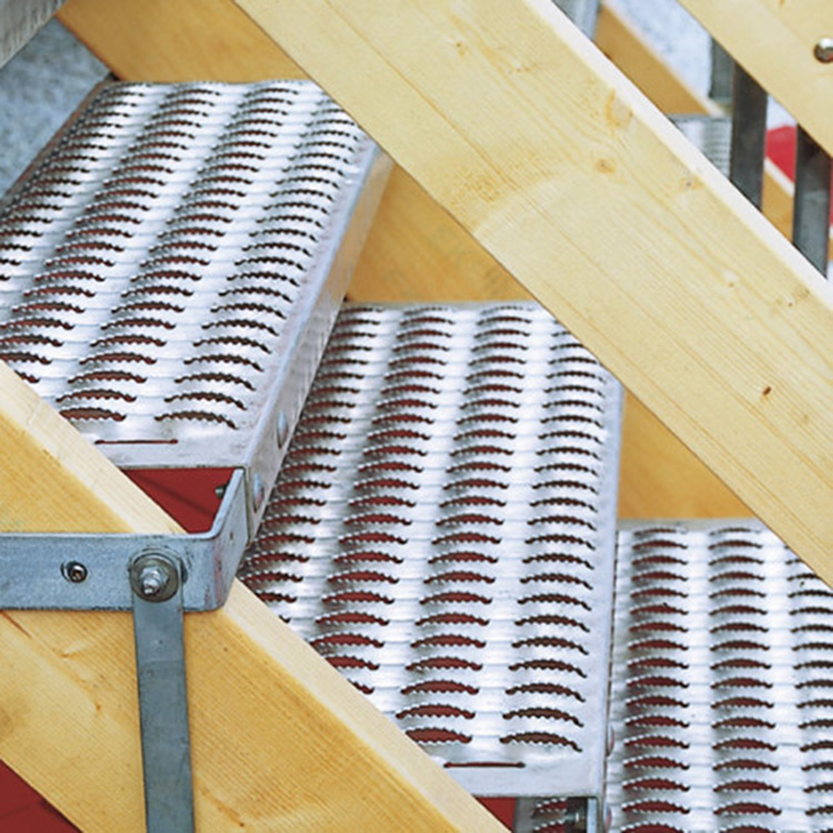 Original Color Galvanized Safety Grating , Galvanised Steel Grating With Customized Hole