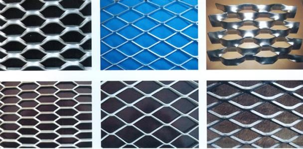 Decorative Aluminum Expanded Mesh Sheet , Diamond Wire Mesh Panels Raised Expanded