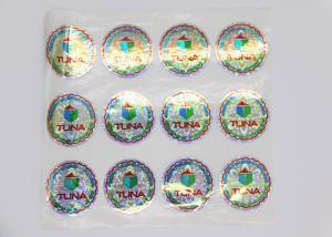 China Shining Tuna Food Laser Label Sticker , Die Cut Shape Self Adhesive Laser Labels wholesale