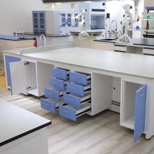 China Metal Laboratory Wall Bench Chemical Resistant Lab Tables With Phenolic Resin 800mm wholesale