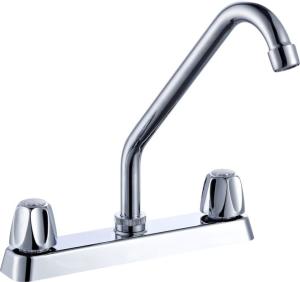 China High Arc 8 Inch Centerset Kitchen Faucet Double Handle Polished Chrome wholesale