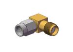 SMA Female to SSMA Male Threaded Right Angle RF Adapter