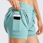 100gsm 2 In 1 Running Shorts Women Women'S Exercise Shorts Double Layer