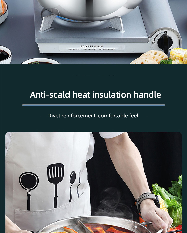 Good Quality Hot Pot Pot Multi-user Hotpot 201 Stainless Steel Shabu Shabu Pots For Cooking