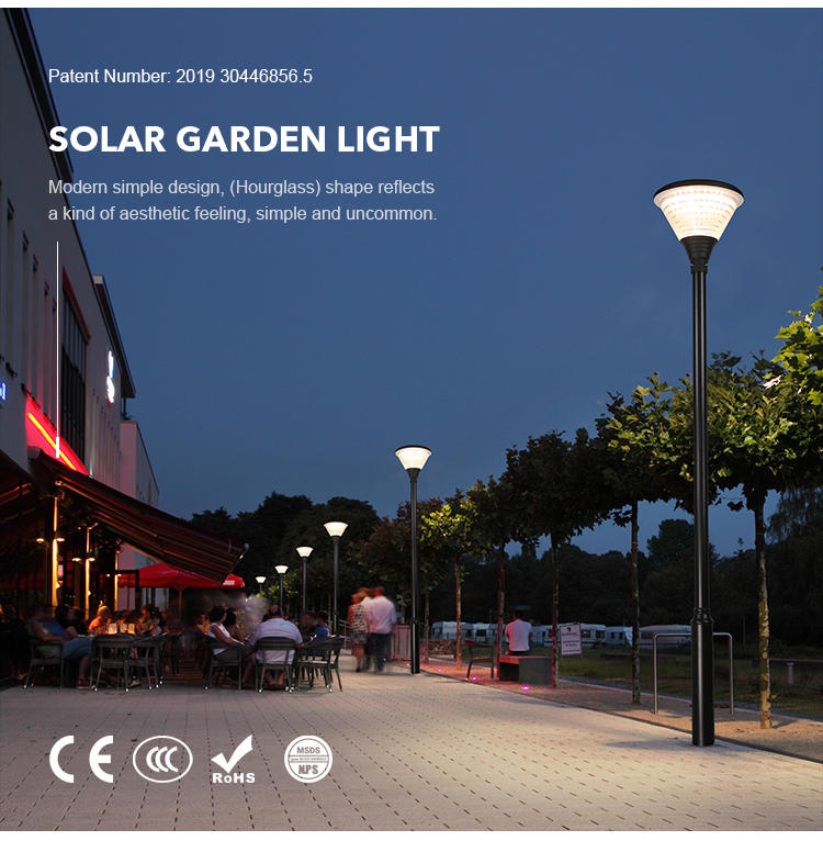 Light Control Aluminum Pole Solar Waterproof Lights With Mono Solar Panel