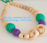 Ivory Nursing Necklace Crochet Bead Breastfeed Necklace Beige Wood Breastfeeding