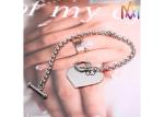 18mm Length Toggle Clasp Closure Cross Chain Bracelet