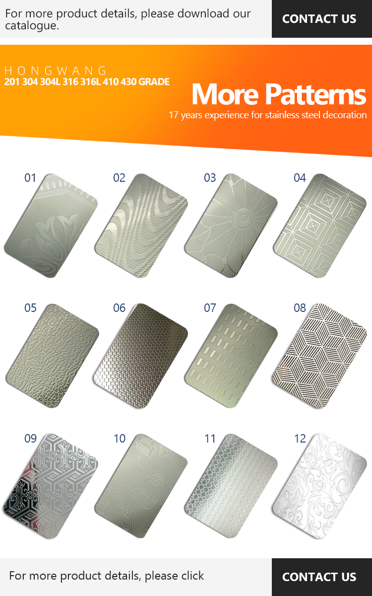 SS 304 316 5wl 6wl Decorative Stainless Steel Sheet Embossed Sheet
