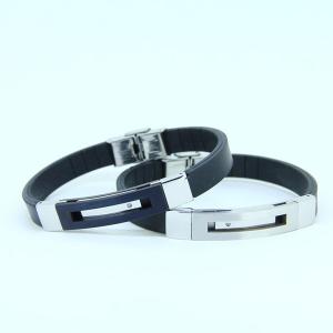 China Factory Direct Stainless Steel High Quality Silicone Bracelet Bangle LBI52 wholesale
