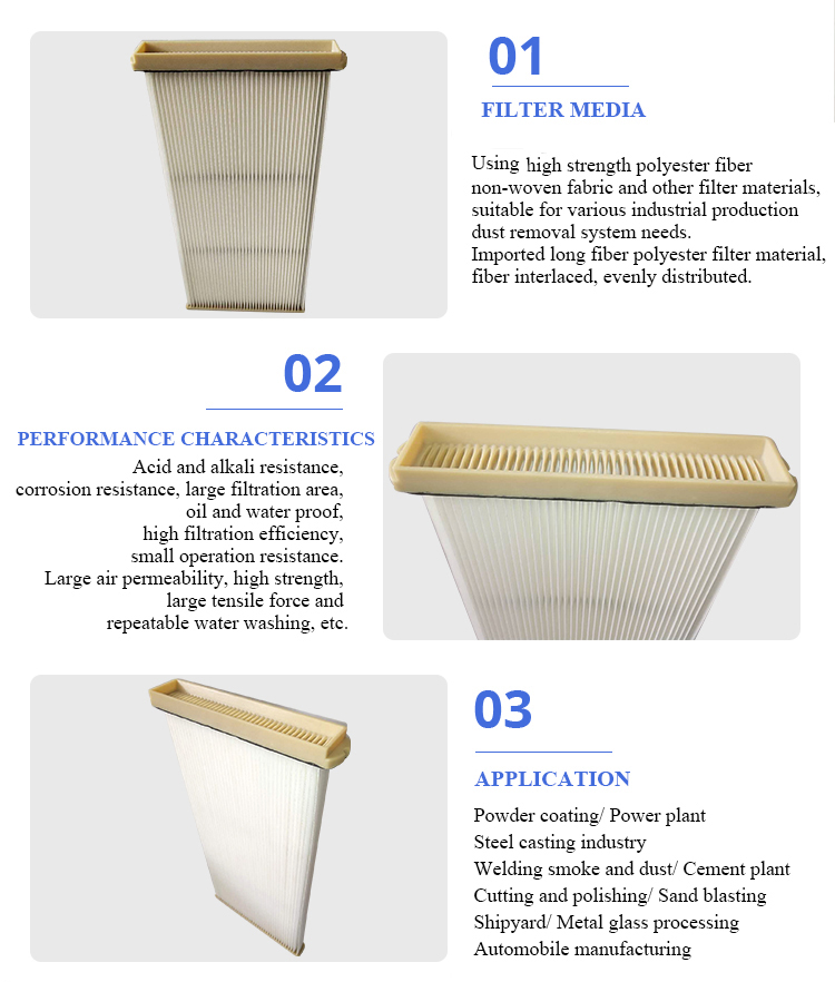 Dust collector filter 0380757 for laser Cutting 380757 PTFE membrane polyester dust filter cartridge