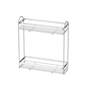 China 2 tiers Easy Install Wall-Mounted Shower Caddy stainless steel Organizer Rack for Bathroom wholesale