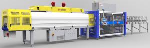 China Dual Channel Heat Automatic Shrink Packaging Machine For Plastic Bottle Wrapping wholesale