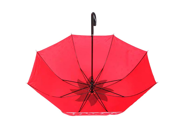 23 Inch Lovely Solid Stick Umbrella Strawberry Printing Portable For Children