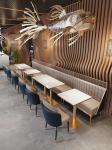 Luxury Restaurant Booth Seating Combination Leather Metal Marble Table