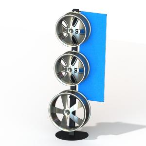 China One Side Wheels Auto Parts Display Racks With Metal Tube Frame Heavy Weight wholesale