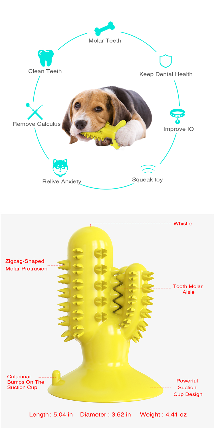 Cactus Shape Tooth Cleaning Cute Pet Toys Dog Bite Toy With Customized Service