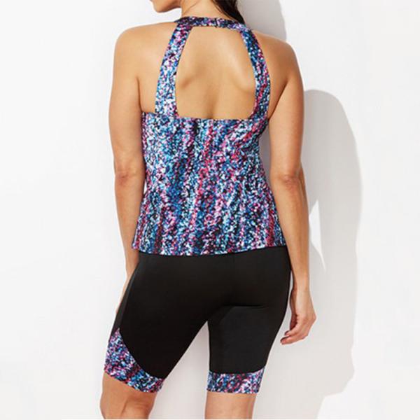 Amazon Hot Sale Printed Camisole Shorts Tankini Beach Wear Plus Size Swim Wear