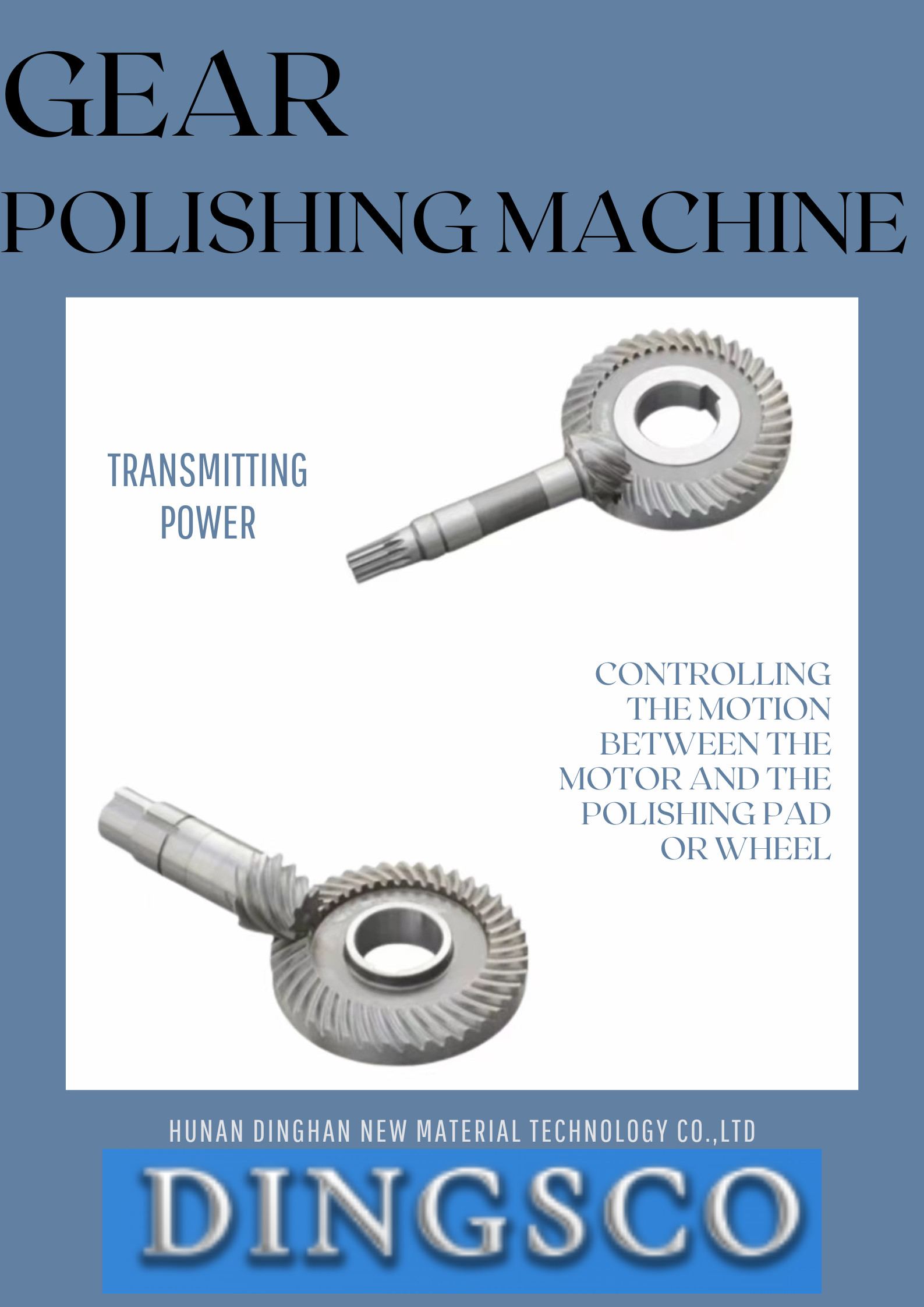 Polisher Spiral Helical Hypoid Bevel Gear Set Forged Casting Crown Bevel Pinion For Polishing Edging Machine