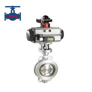 China Pneumatic Actuator Driven Cast Steel Stainless Steel Wafer Type Triple Eccentric Butterfly Valve wholesale