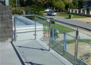 China Prefabricated Stainless Steel Glass Railing with Round / Square Tube Handrail wholesale