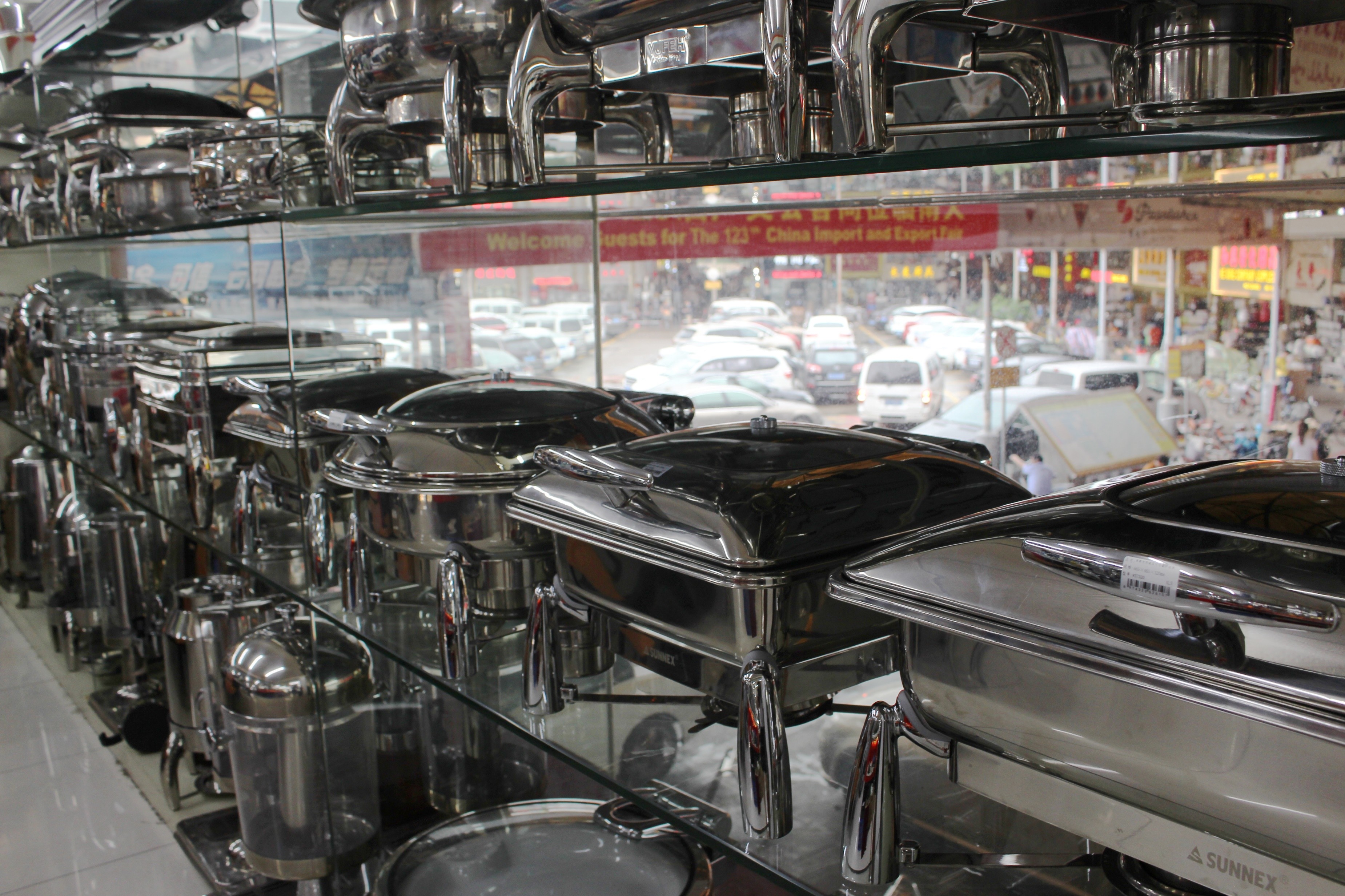 Food Warm Stainless Steel Cookwares , Hydraulic Induction Chafing Dish