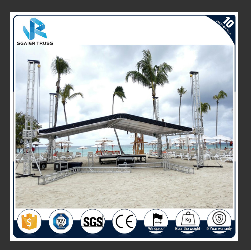 High Performance Aluminum Truss Display Customized Length Black / Gold Color