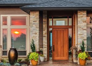 China Exterior Teak Wood Single Main Door Designs , Modern Wooden Carving Door Designs wholesale