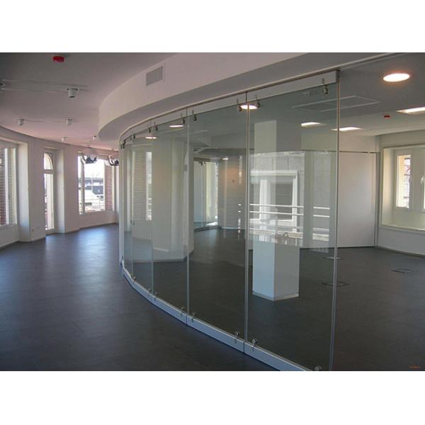 36mm Tempered Frameless Glass Office Partition Wall Collapsible