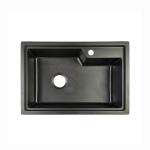 Acrylic Resin Black Quartz Kitchen Sink With Drainboard 680*460mm
