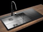 Glass 22 Inch Undermount Kitchen Sink Square Single Bowl 56x48
