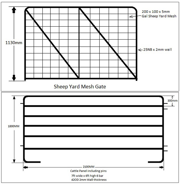 Wire Mesh Livestock N Type Steel Farm Field Fence Gate