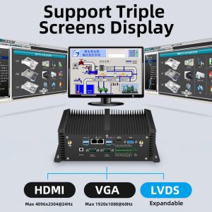 Fanless Industrial PC with All Aluminum Alloy Casing Multiple OS Support and