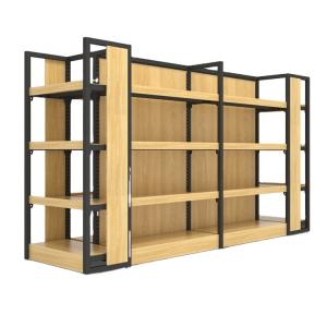 China Record Tiered Solid Wood Display Shelving For Walls Merchandise wholesale